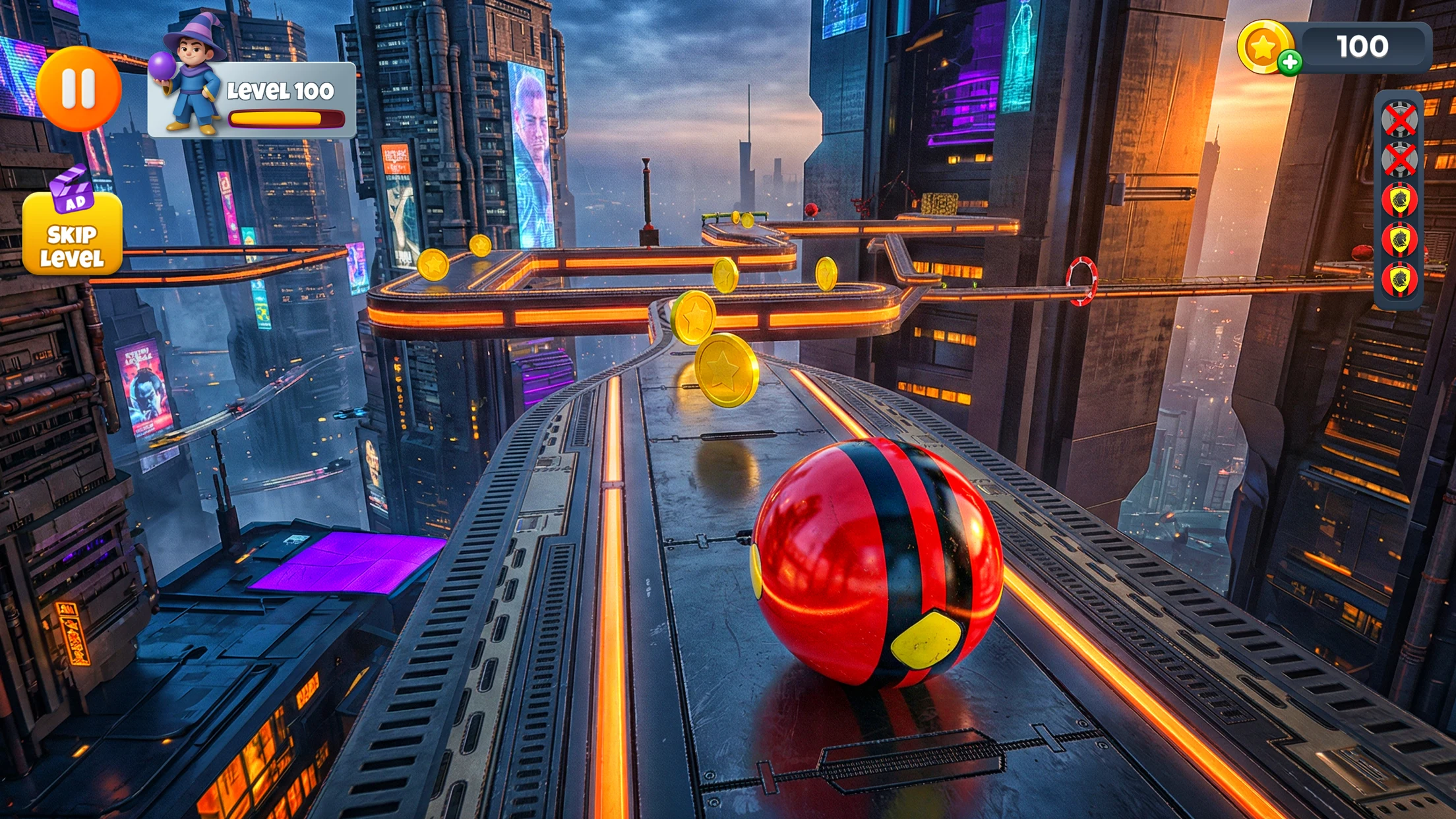 Sky Going Ball Rolling Game screenshot