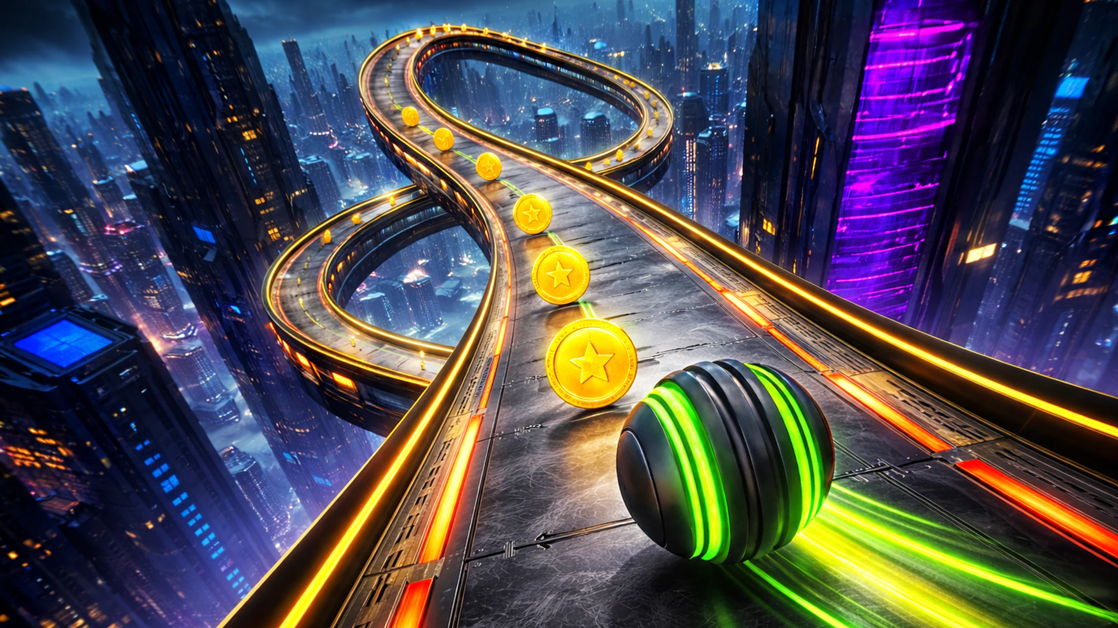 Sky Going Ball Rolling Game screenshot