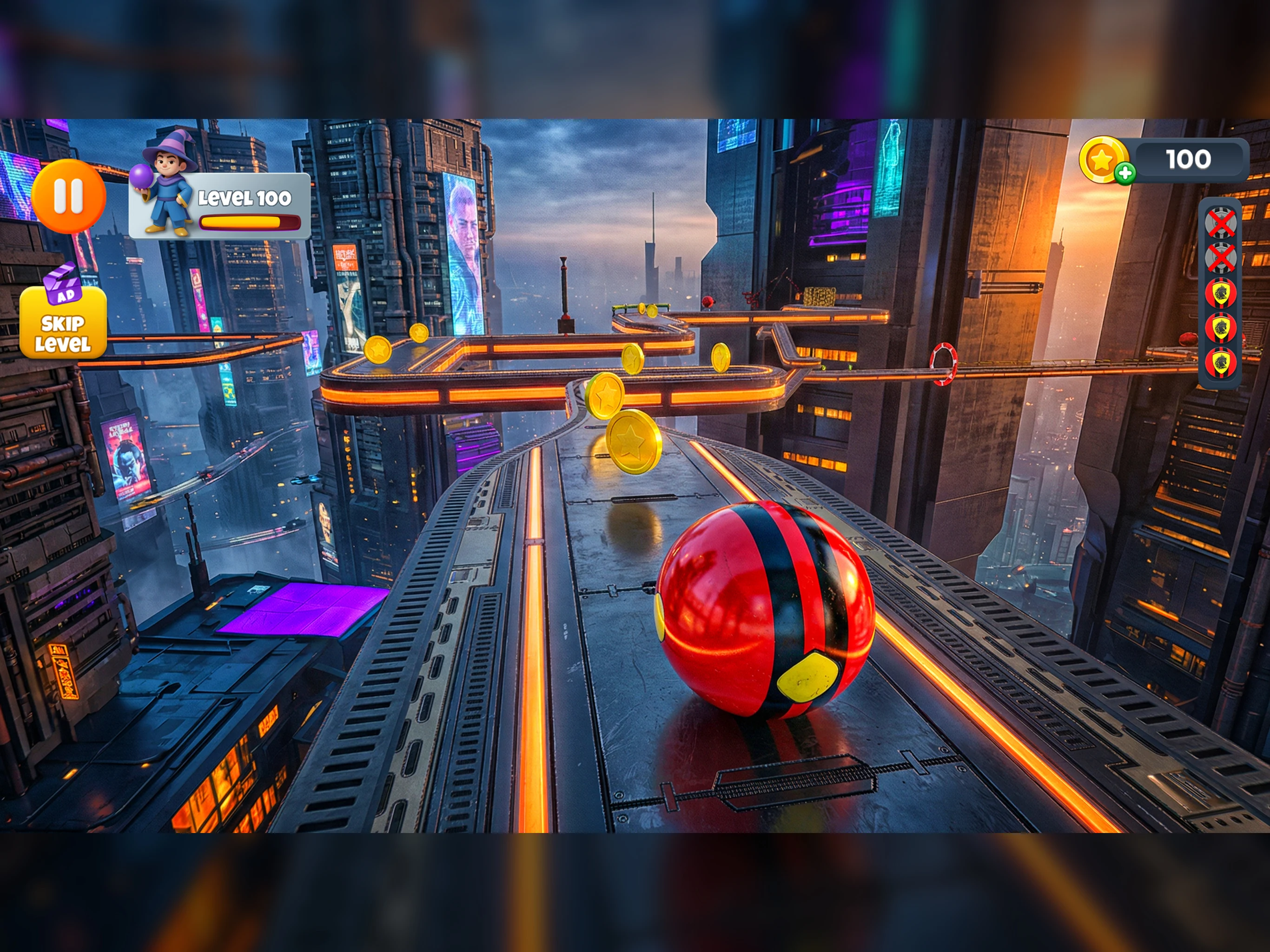 Sky Going Ball Rolling Game screenshot