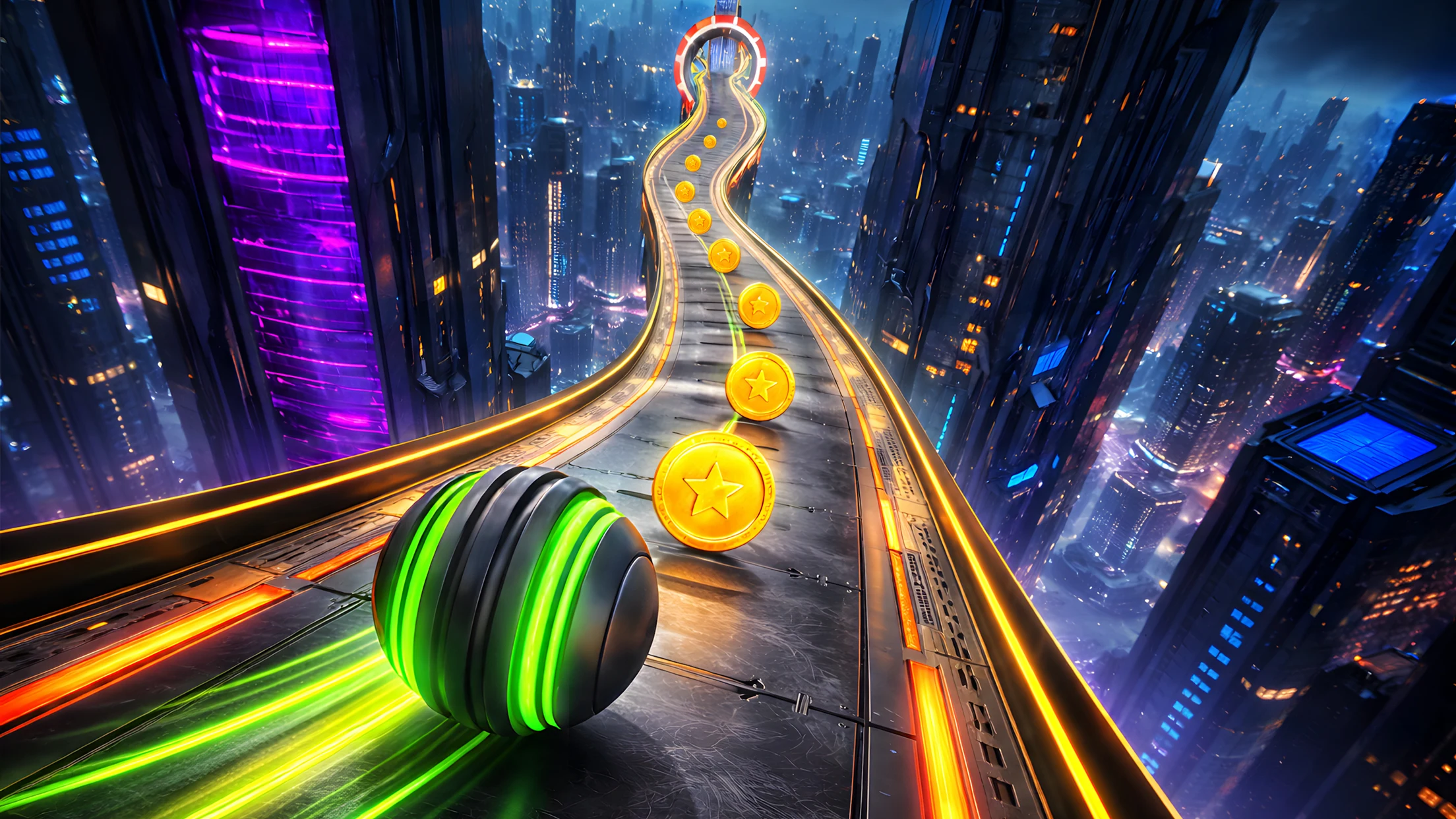 Sky Going Ball Rolling Game screenshot