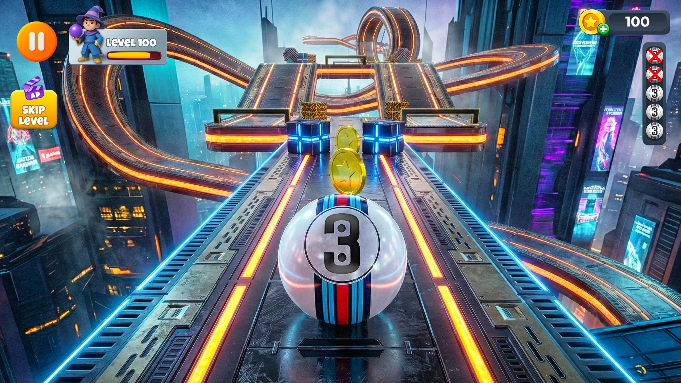 Sky Going Ball Rolling Game screenshot